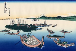 Tsukada-Insel in der Provinz Musashi, um 1830 (Holzschnitt)