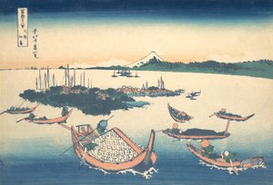 Tsukudajima in der Provinz Musashi, aus der Serie Sechsunddreißig Ansichten..., ca. 1830-32