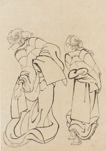 Zwei Frauen, spätes 18. - frühes 19. Jahrhundert von Katsushika Hokusai
