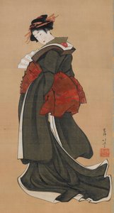 Frau mit Fächer, Edo-Periode, ca. 1810-1811