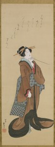Frau mit Tabakspfeife, Edo-Periode, ca. 1814-15 von Katsushika Hokusai