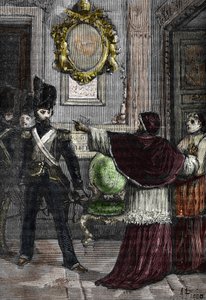 General Radet entführt Papst Pius VII., der im Quirinalspalast eingesperrt ist