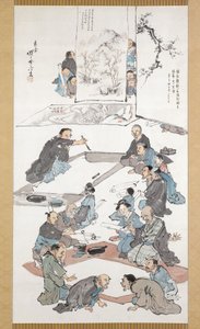 Kalligraphie- und Malparty von Kawanabe Kyosai