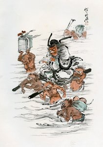 Shoki und begleitende Dämonen, 1898