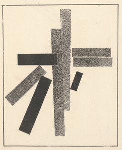 Drei schwarze und fünf graue Elemente aus "Suprematismus: 34 Zeichnungen"