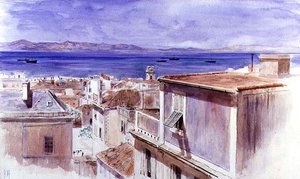 Gibraltar mit der Küste Spaniens im Hintergrund