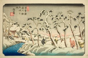 Nr. 15: Itahana (Jugo: Itahana), aus der Serie "Neunundsechzig Stationen des Kisokaido (Kisokaido rokujukyu tsugi no uchi)" von Keisai Eisen