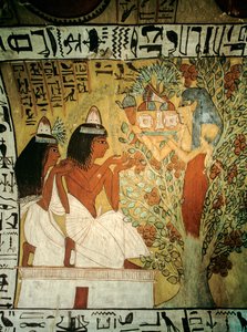 Tal der Könige, Sennedjem und seine Frau verehren Göttin Hathor