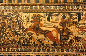 Wandmalerei im Grab von König Tutanchamun; König Tutanchamun; Ägypten; Neues Reich; Tutanchamun, 2003 (Foto)