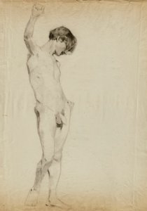 (Ohne Titel) (Studie eines stehenden männlichen Aktes) von Kenyon Cox