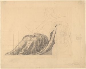 Draperiestudie für eine liegende Frau (Studie für 