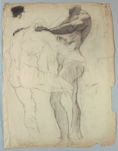 Figurenstudie für "Jakob ringt mit dem Engel" von Kenyon Cox