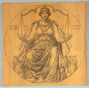 Gerechtigkeit, Karton für Mosaik in der Rotunde des Wisconsin State Capitol von Kenyon Cox