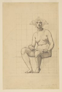 Aktstudie für "Das aktive Leben," Lunette im Verwaltungsgebäude, Oberlin College, Oberlin, OH