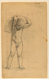 Studie für "Handel," "Der Fortschritt der Zivilisation: Die Schmiede, Handel und Bildung" State Capitol, Des Moines, IA von Kenyon Cox