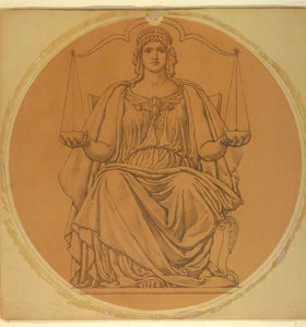 Studie für "Gerechtigkeit," Lunette im Hudson County Courthouse, Jersey City, NJ