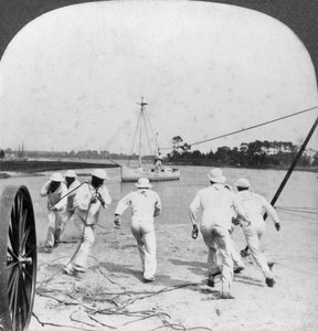 Einige Operationen des Lebensrettungskorps, Jamestown Exposition, Virginia, USA, 1907 von Keystone View Company