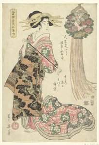 Kurtisane mit Pfeife von Kikugawa Eizan