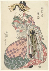 Kurtisane aus dem Ebiya-Haus von Kikugawa Eizan