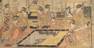 Ein Votivbild für die Kannon von Asakusa..., ca. 1800 von Kitagawa Kikumaro