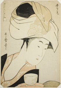 Atage, aus der Serie "Eine Auswahl östlicher Schönheiten" von Kitagawa Utamaro