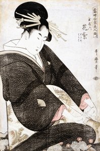 Kurtisane Hanamurasaki von Tamaya von Kitagawa Utamaro
