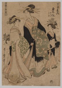 Kurtisanen und Begleiter, 1753-1806 von Kitagawa Utamaro