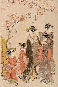 Kurtisanen unter Kirschbäumen (Detail) von Kitagawa Utamaro