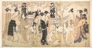 Schatzpräsentation am Mimeguri-Schrein von Kitagawa Utamaro