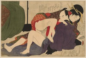 Geisha und ihr Geliebter von Kitagawa Utamaro