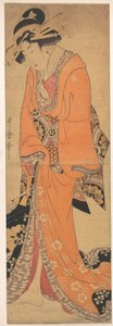 Geisha, wahrscheinlich ein singendes Mädchen von Kitagawa Utamaro