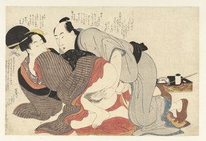 Verheirateter Mann und Witwe von Kitagawa Utamaro