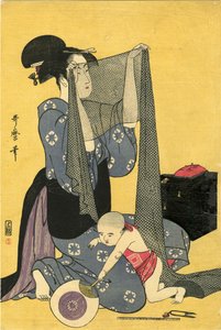 Hari-shigoto Nadelarbeit. Triptychon, linker Teil, 1795