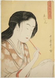 Hochrangige Kurtisane, aus der Serie Fünf Schattierungen von Tinte im nördlichen Viertel (Hokkoku goshiki-zumi) (Oiran) von Kitagawa Utamaro