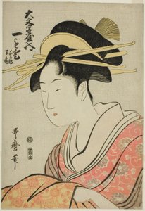 Hitomoto von der Daimonjiya mit den Begleitern Senkaku und Banki