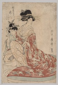 Ichikawa von Matsubaya mit Minomo und Tamamo von Kitagawa Utamaro