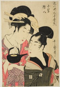 Komurasaki und Gonpachi, aus der Serie "Modische Muster im Utamaro-Stil"