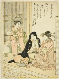 Liebe im Regen, Schnee und Hagel von Kitagawa Utamaro