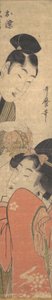 Mann und junge Frau mit einem Ball, spätes 18. - frühes 19. Jahrhundert von Kitagawa Utamaro