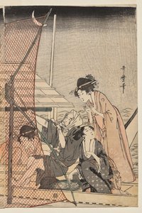 Netzfischen bei Nacht von Kitagawa Utamaro