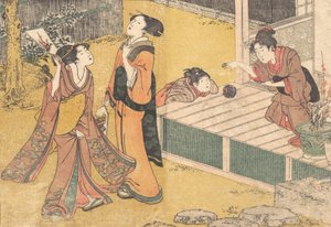 Neujahrsspiele, aus dem gedruckten Buch Blumen der vier Jahreszeiten Shiki no hana, 1801
