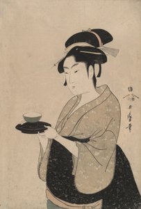 Okita, ein Teestubenmädchen von Kitagawa Utamaro