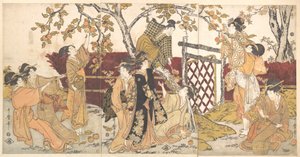 Kakis pflücken (Kaki-mogi) von Kitagawa Utamaro