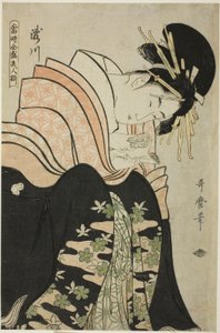 Takigawa, aus der Serie "Reihe der höchsten Schönheiten der Gegenwart (Toji zensei bijin zoroe)" von Kitagawa Utamaro