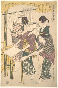 Die Herstellung von Seidenfloss von Kitagawa Utamaro
