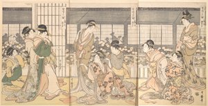 Drei betrunkene Kurtisanen, 1790er Jahre von Kitagawa Utamaro