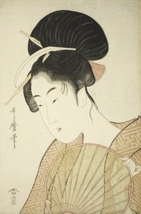 Frau mit rundem Fächer, ca. 1797 von Kitagawa Utamaro