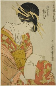 Yosooi von der Matsubaya, aus der Serie Auswahlen aus sechs Häusern in Yoshiwara (Seiro rokkasen) (Matsubaya Yosooi) von Kitagawa Utamaro