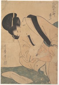 Junge Mutter, die ihr Baby stillt von Kitagawa Utamaro