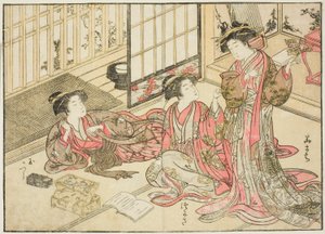 Kurtisanen von Kado Daikokuya, aus dem Buch „Spiegel der schönen Frauen der Vergnügungsviertel (Seiro bijin awase sugata kagami),“ Bd. 2